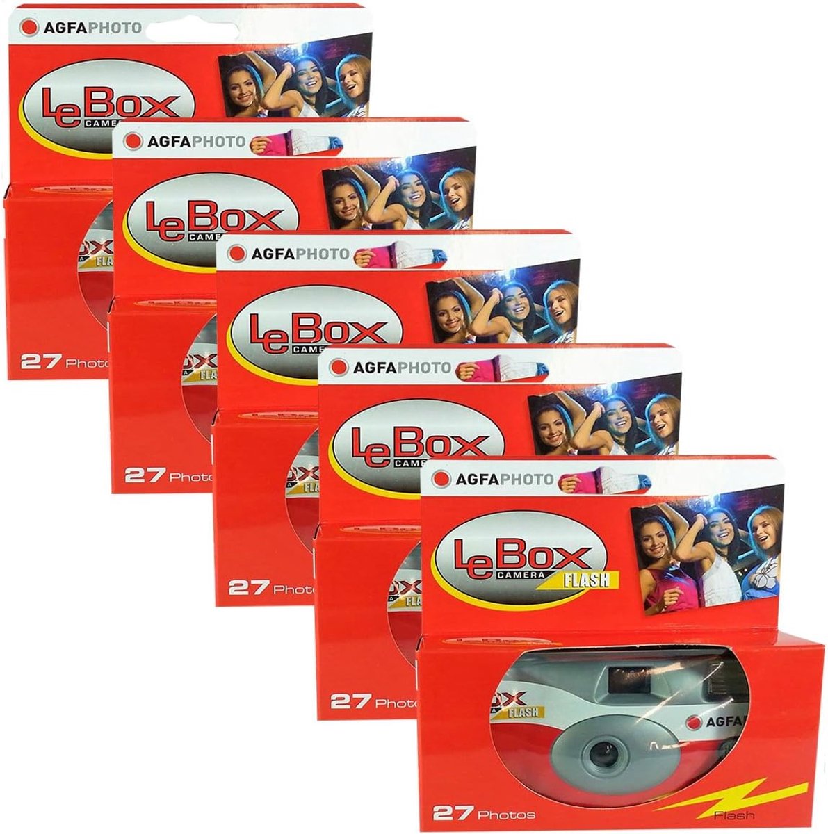 Wegwerpcamera's - Feestcamera set - Herinneringen Vastleggen - Met Ingebouwde Flitser - 5 Stuks - Wit