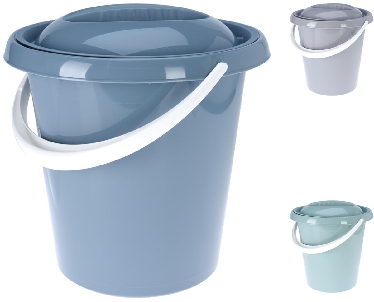 Luieremmer met deksel - Afvalemmer vuilnisbak - Onaangename geuren weren - Gemaakt van gerecycled materiaal - 12 liter inhoud - Blauw