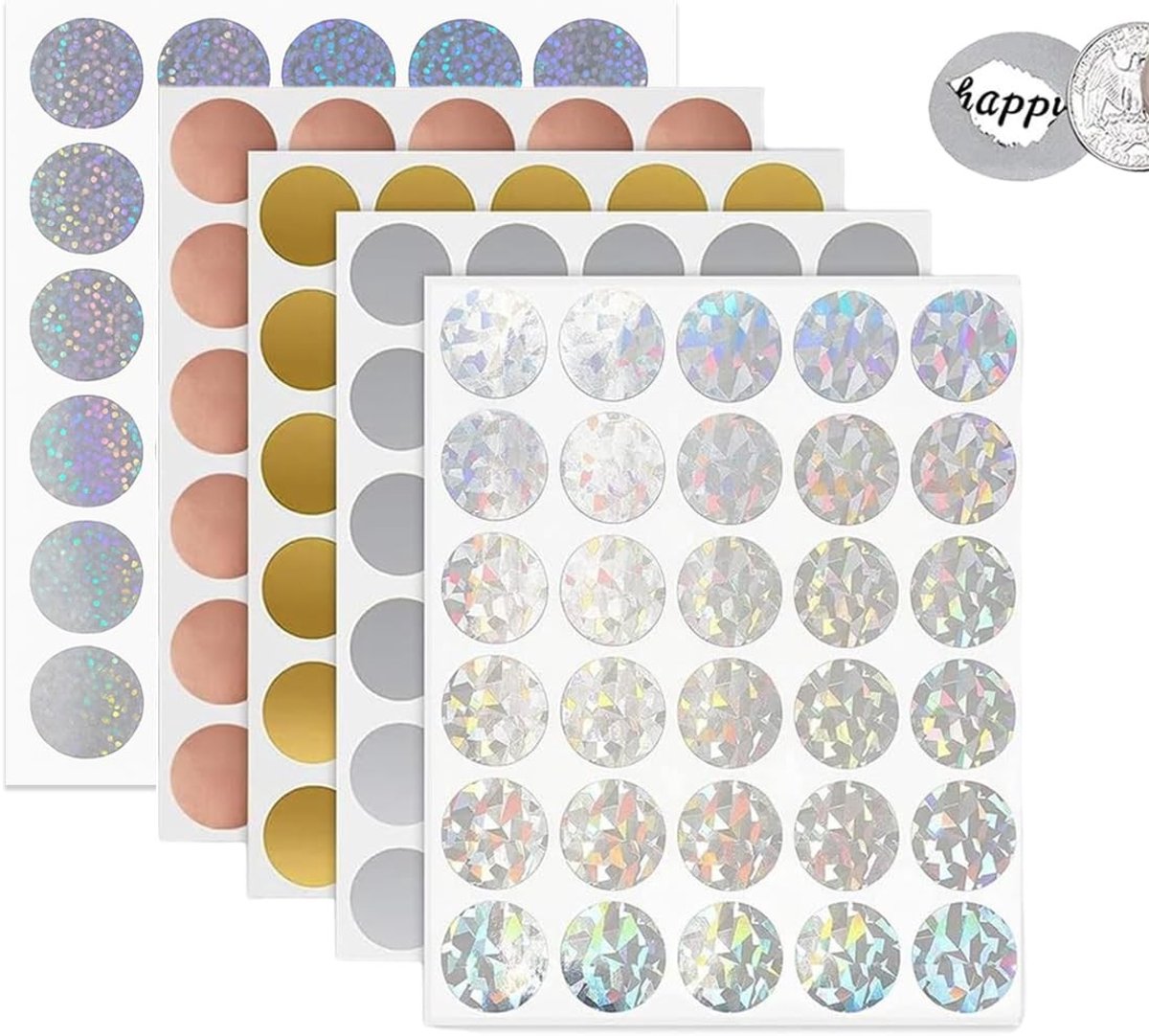Solidchoice - 150 Krasstickers van 25 mm - Creatieve Versiering voor Geschenken