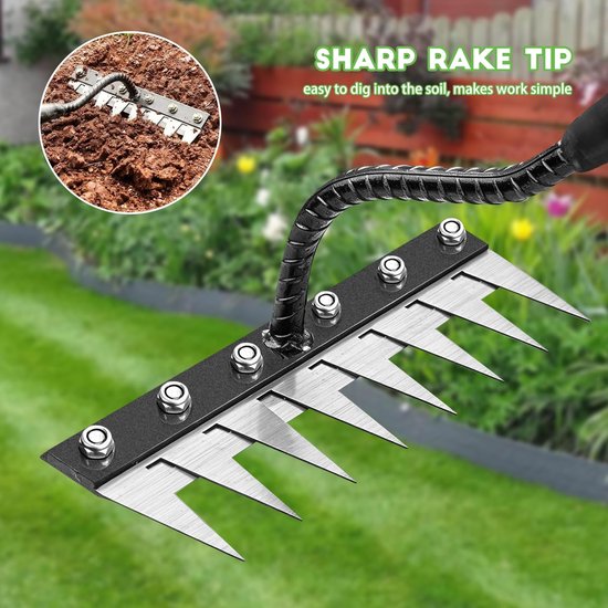Solidchoice - Tuinhark met 8 Tanden - Multifunctionele Tuin Tool voor Wieden en Zaaien — afbeelding 4