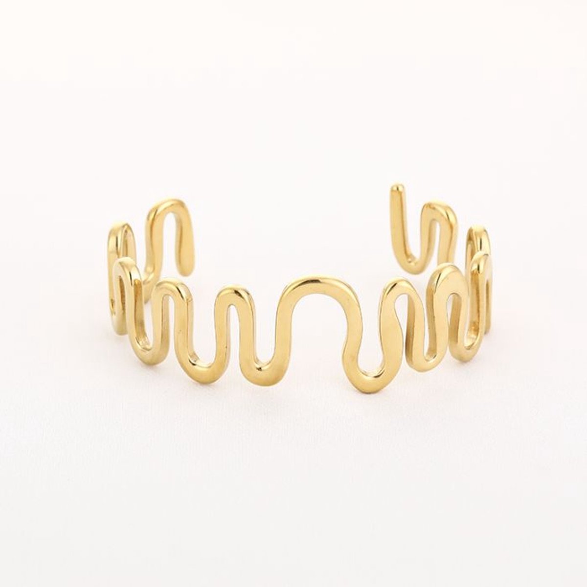 Bijoutheek Armband (Sieraad) Bangle Wave Goudkleurig