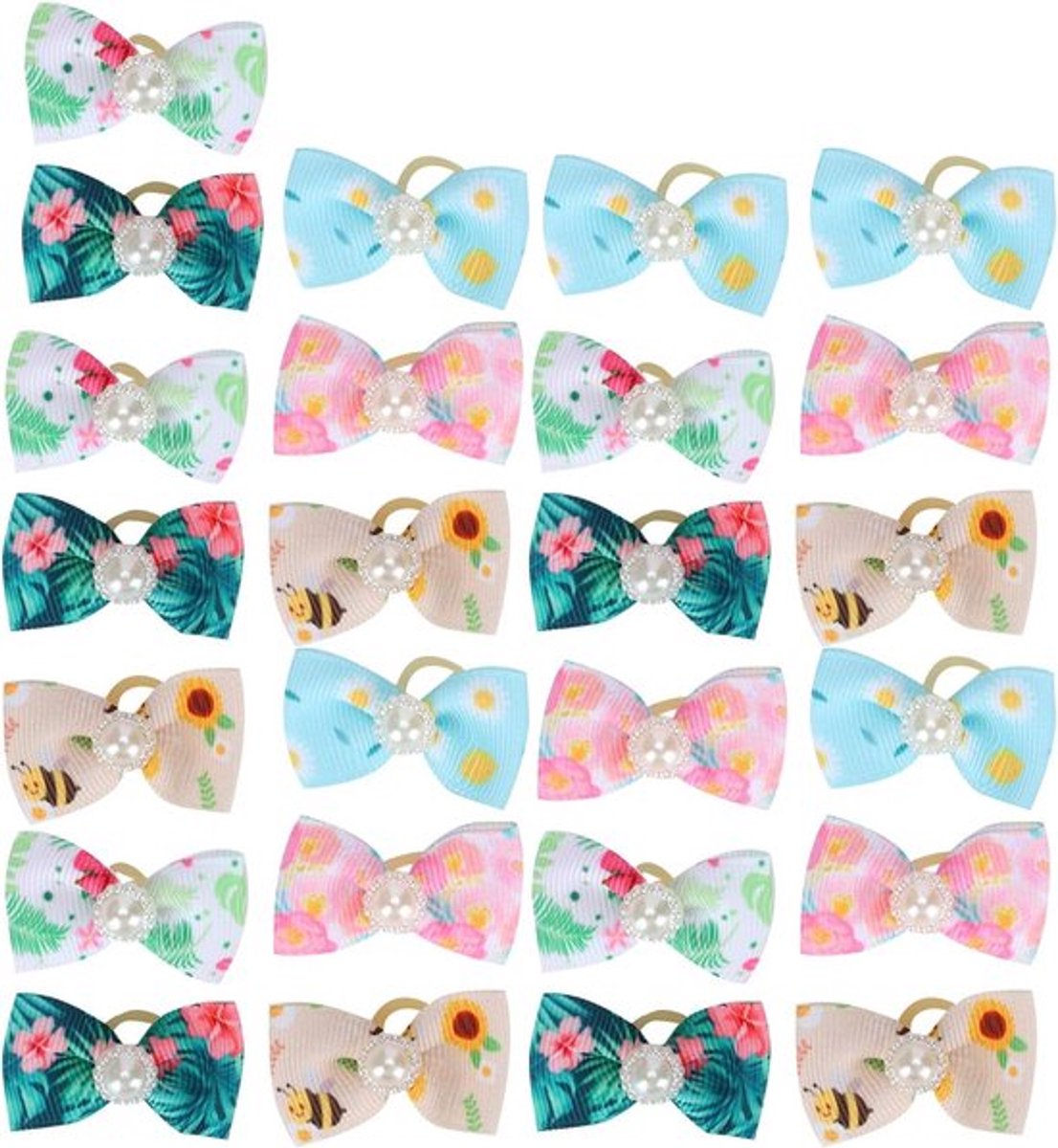 25 Stuks Honden Haarstrikken met Fruitpatroon - Haaraccessoires voor Honden, Puppy's en Teddy's, Perfect voor Verzorging en Styling