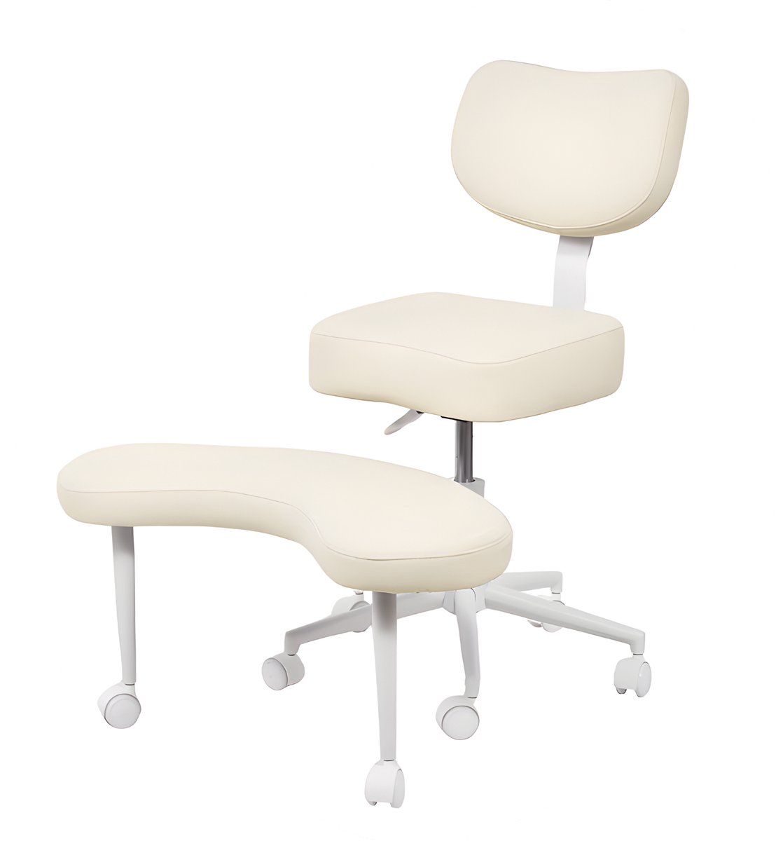 Meditatiestoel Ergonomisch - Yoga stoel - Wit - Voor Ontspanning & Relax - Met Gekruiste Benen en Verstelbare Beensteun - Comfortabele Zitervaring