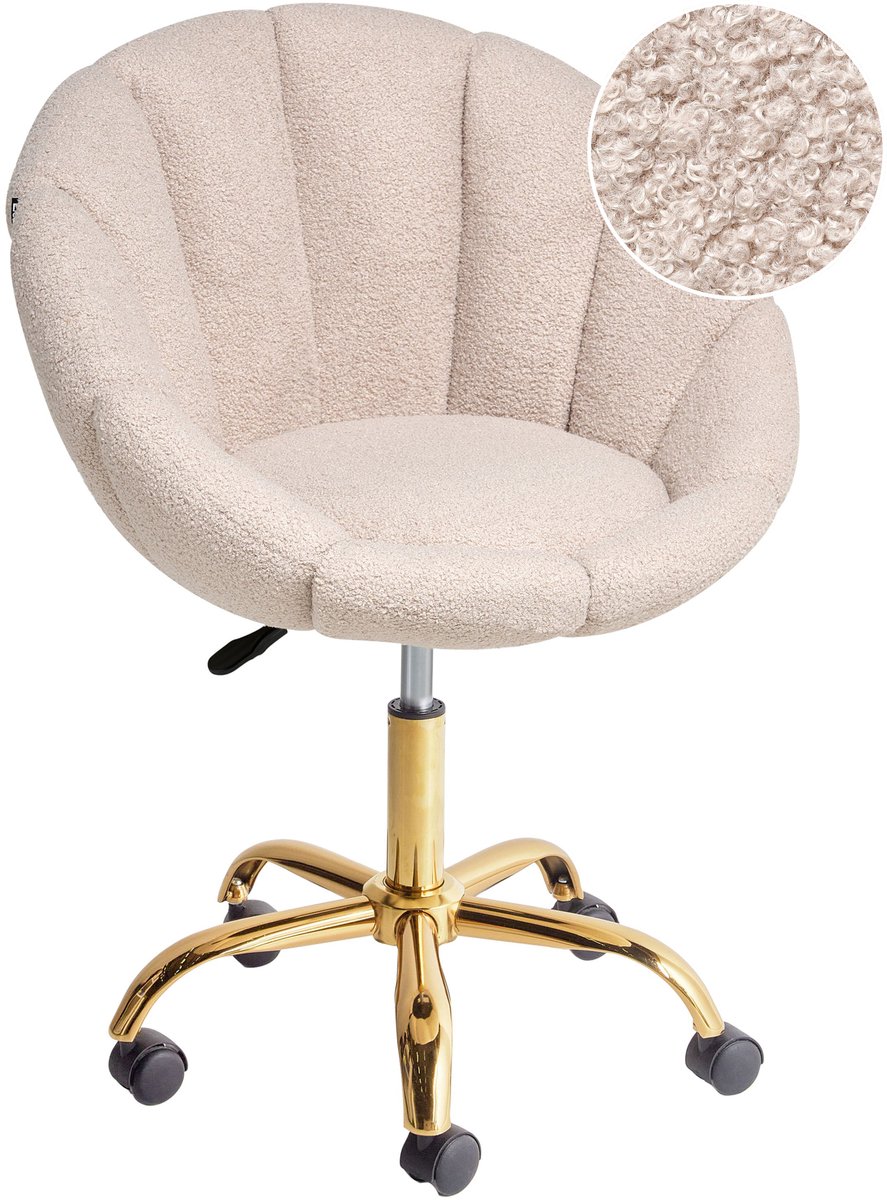 ANNABELLE - Bureaustoel - Beige - Bouclé