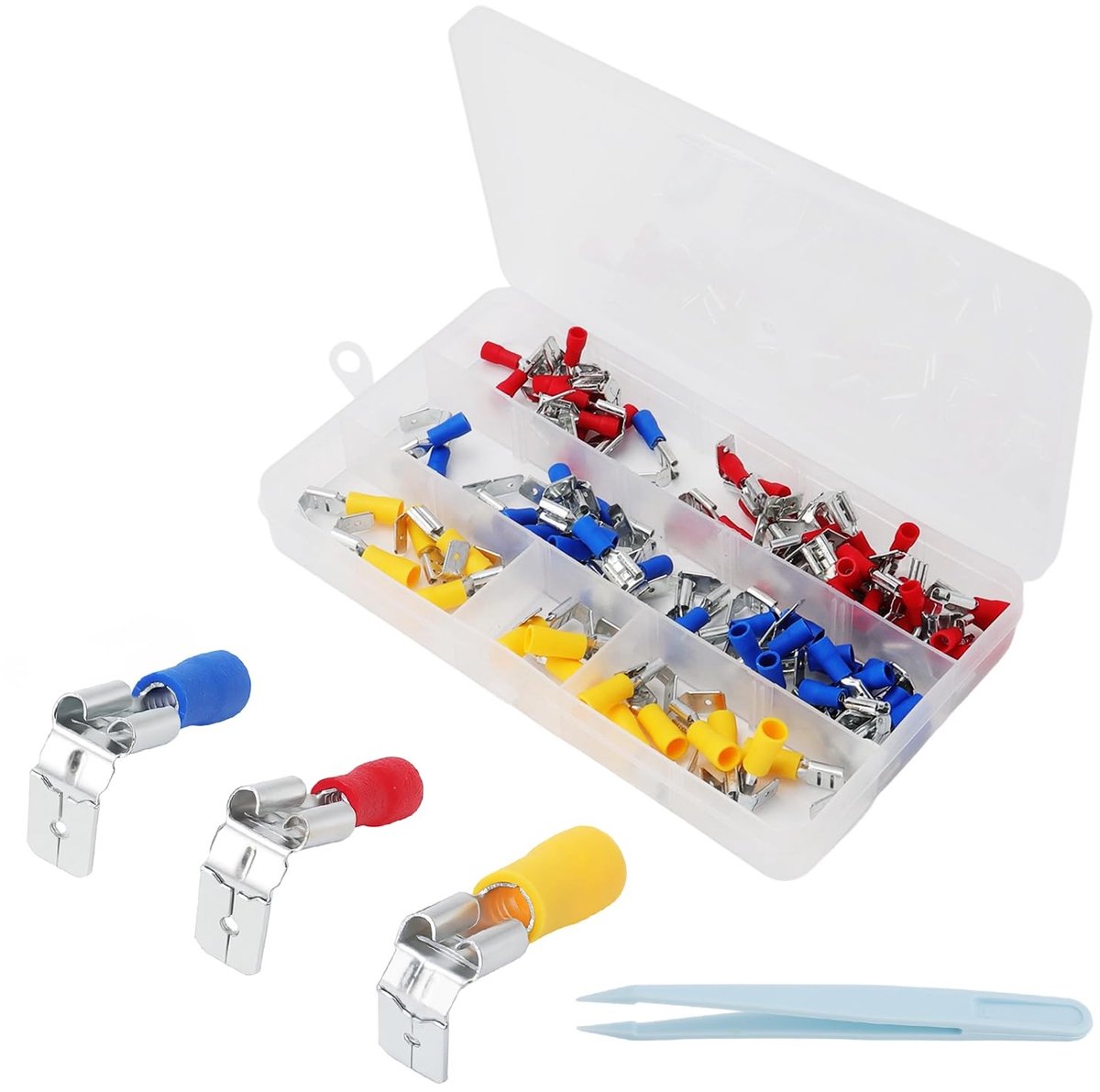 Solidchoice - Set van 80 Piggyback Kabelschoenen met Pincet en Krimpconnector