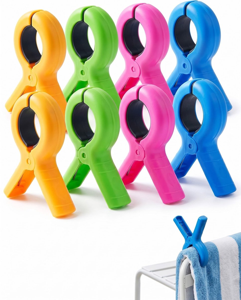 Solidchoice - Sterke Strandhanddoekclips, Set van 8 Stuks