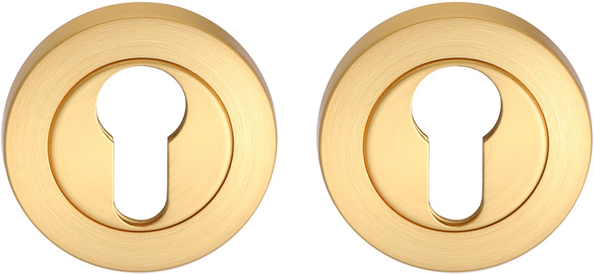 Cilinderrozet rond 53,5x8,5 mm mat goud PVD gecoat