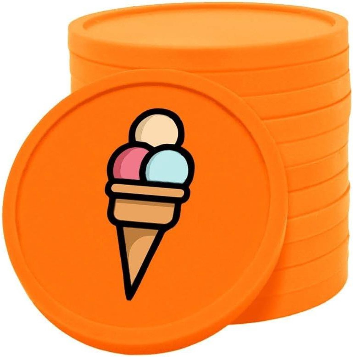 Consumptie Munten - Betaalmunten Plastic - Evenementen Organiseren - Eenzijdig Bedrukt - 29 mm Diameter - Oranje