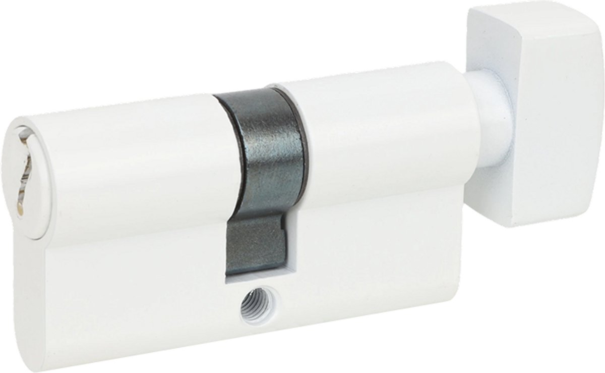 Profielcilinder met knop standaard 30/30 mat wit