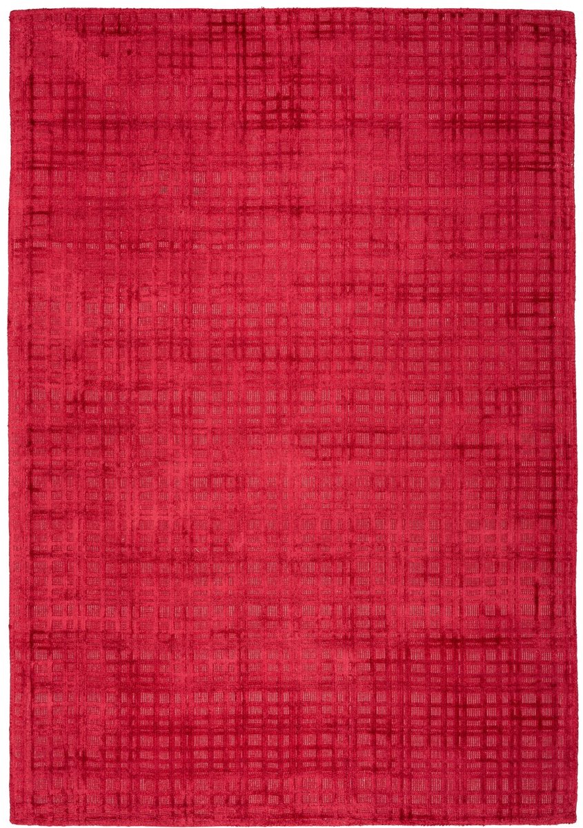 Padiro laagpolig vloerkleed 120 x 170 cm - kersenrood - modern effen design - geschikt voor vloerverwarming - van viscose