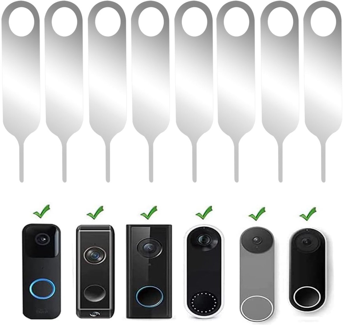 Solidchoice - Set van 8 Deurbellen Sleutels voor Nest Video Deurbellen