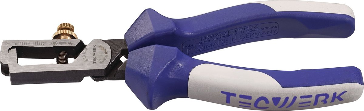 Draadstripper L.160mm gepolijste meercomponentenhoes met openingsveer TECWERK