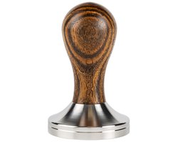 SORSO Barista tamper, roestvrij staal, met houten handvat, 58 mm – Bruin