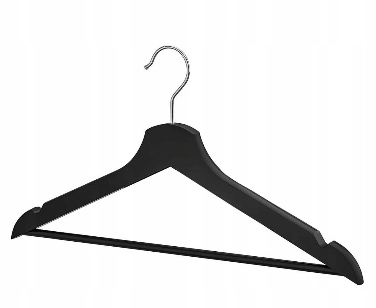 Zwarte Houten Kledinghanger met Draaibare Haak - 43cm - 1 stuk