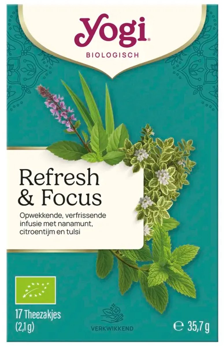 Yogi Tea Refresh & Focus Kruidenthee (17 zakjes)