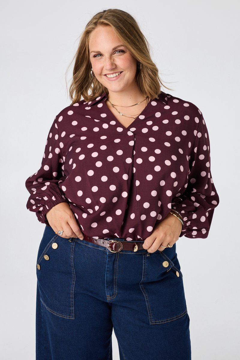 MS Mode Blouse Blouse met polka dot