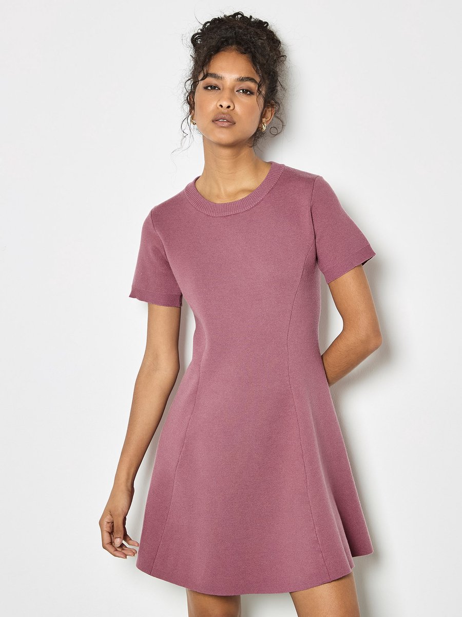 Panel Knitted A-Line Mini Dress