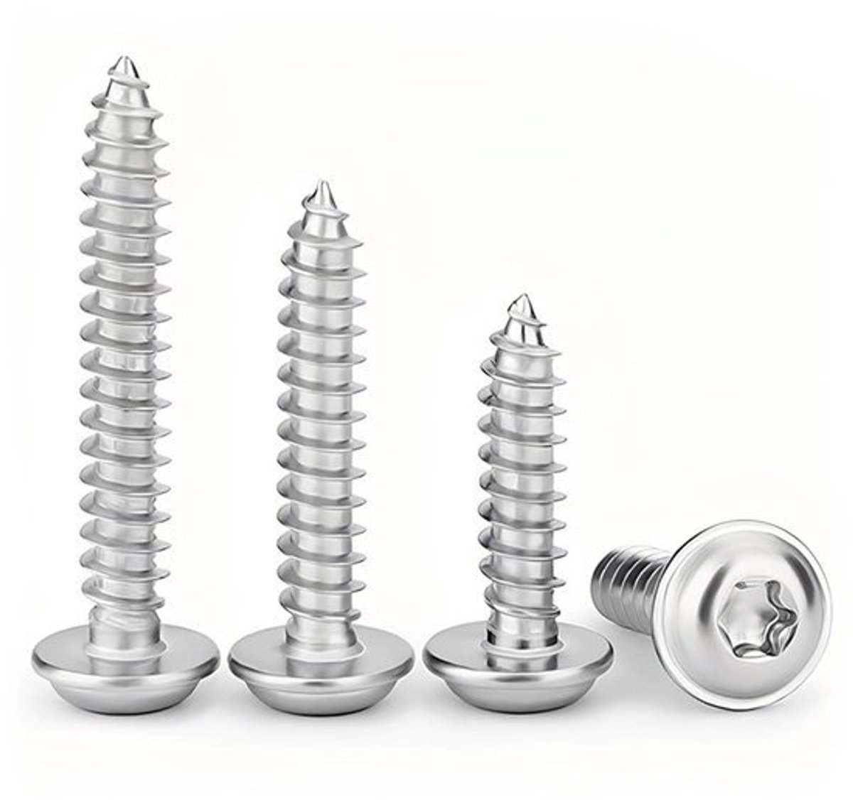 RVS M3 x 18mm Zelftappende Torx Schroeven met Ring - Volledige Draad, Houtschroeven, Roestvrij Staal, 20 Stuks