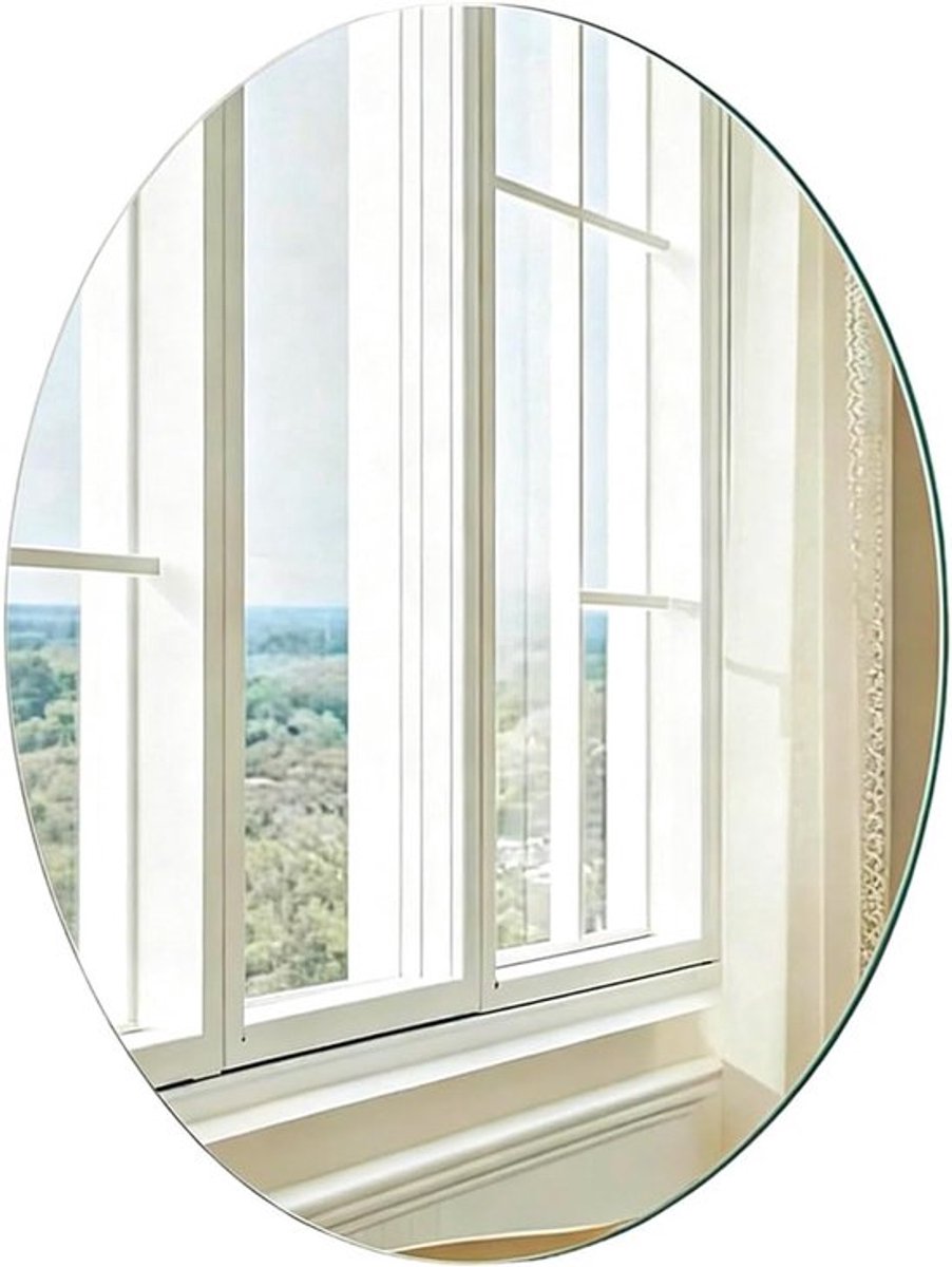 Ovale Badkamer Spiegel van Glas 40 x 30 cm - Wandspiegel, Decoratieve Spiegel, Badkameraccessoire