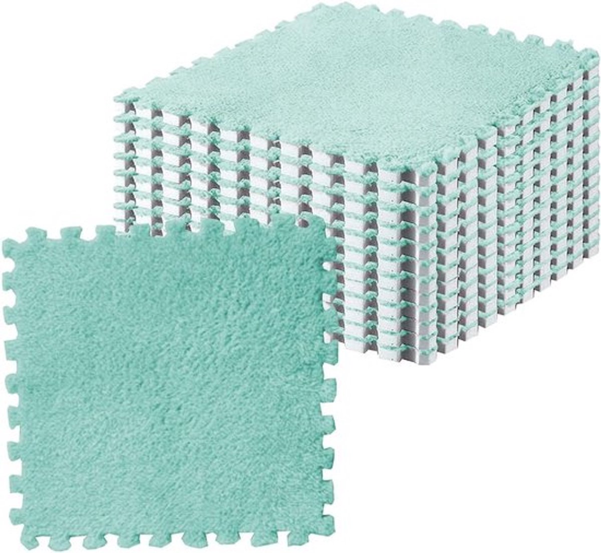 Set van 10 Zachte Foam Matten, Antislip, Invoegbaar, Ideaal voor Kinderen en Speelruimtes (Mintgroen)