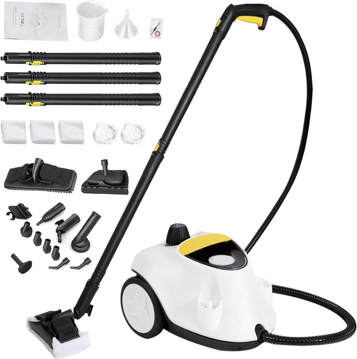 Stoomreiniger - Wit - 2,1 L - Multifunctioneel Handstoomapparaat met 29 Accessoires - Voor Huishoudelijk Gebruik