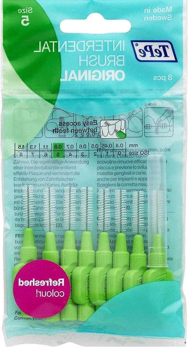 Interdentale Borstels - Tandenstokers - Mondhygiëne - Fijne Punt - 08 mm - Groen