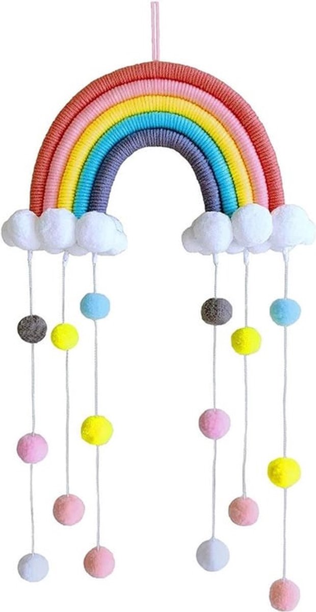 Macramé Wanddecoratie voor Kinderen, Kleurrijke Hangdecoratie voor Feesten en Cadeaus, Schattige Woonaccessoires voor de Kamer