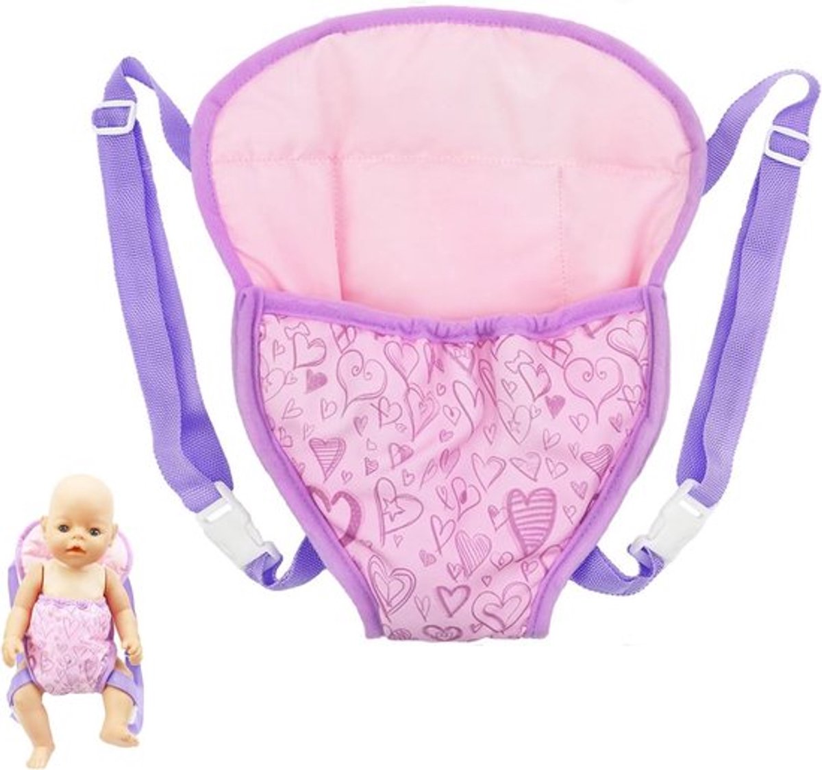 Draagtas voor Poppen van 35,5 tot 45,7 cm, Ideaal voor Rollenspel en Creatief Spel voor Kinderen