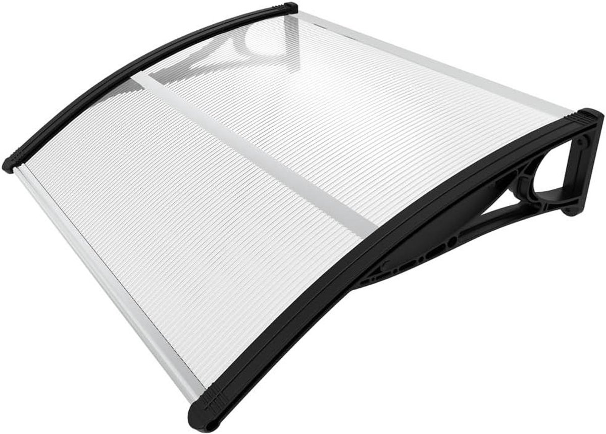 Voordeur Luifel - Regenscherm - Bescherming Buiten - Stootvast Polycarbonaat - 100 x 80 cm - Transparant