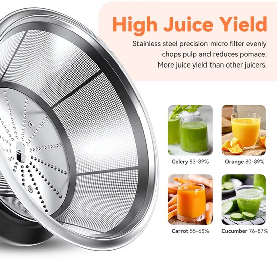 OYLCDI Sapcentrifuge voor fruit en groenten, roestvrijstalen sapcentrifuge van OYLCDI — afbeelding 4