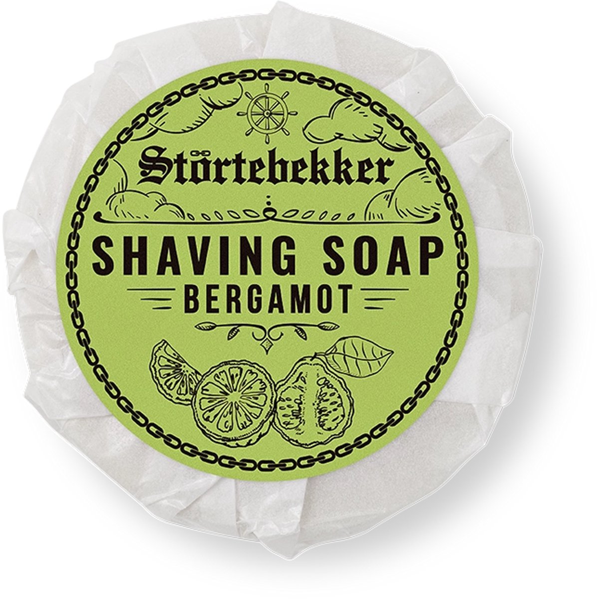 Störtebekker® Premium Scheerzeep 70 g (Bergamot) - Handgemaakte zeep voor een rijk schuim - Perfect voor het scheren met een scheermes - Veganistische scheerzeep voor dames en heren - Shaving Soap Sea Bergamot
