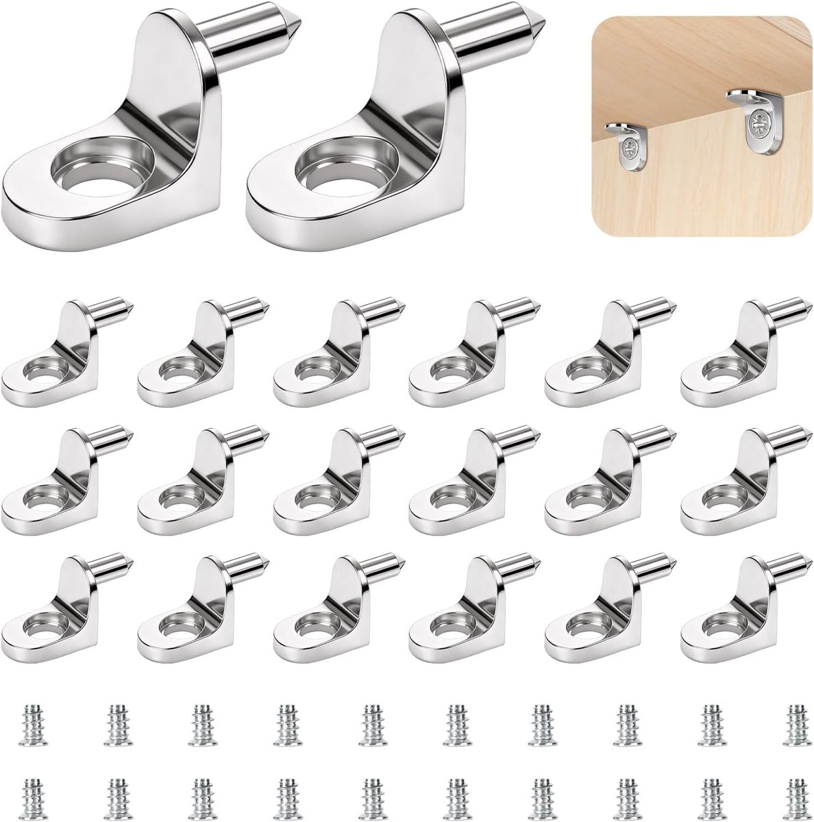 20pcs Metal Shelf Support Pens, 5mm L Shaped Solid Alloy Shelf Pins, Cabinet Shelf Supports, Kitchen Cabinet Shelf - ShopVlot