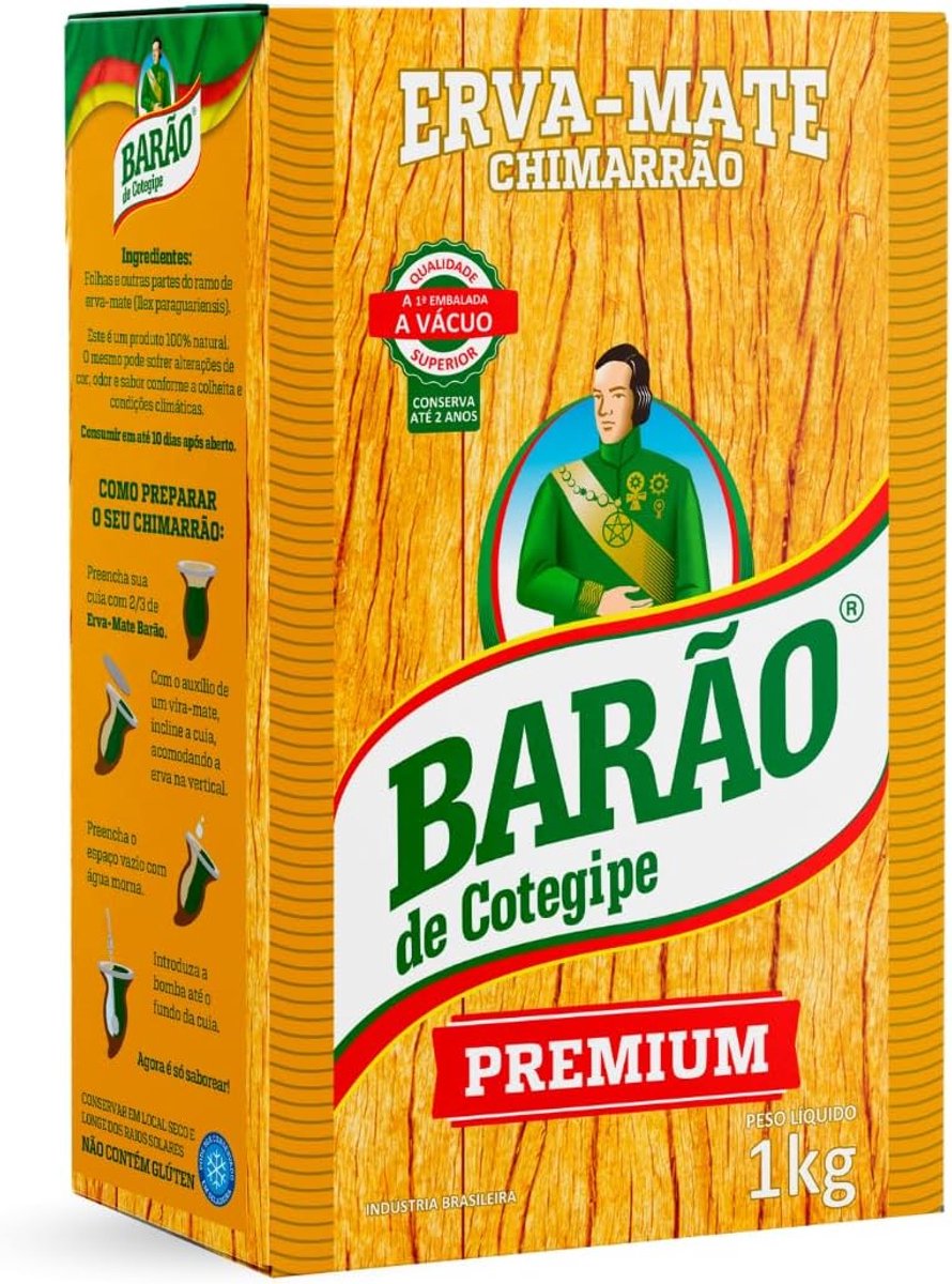 Premium Barão mate Barãoto take mate - 1kg Barão Erva-Mate Premium Barão para tomar Chimarrão - 1kg - ShopVlot