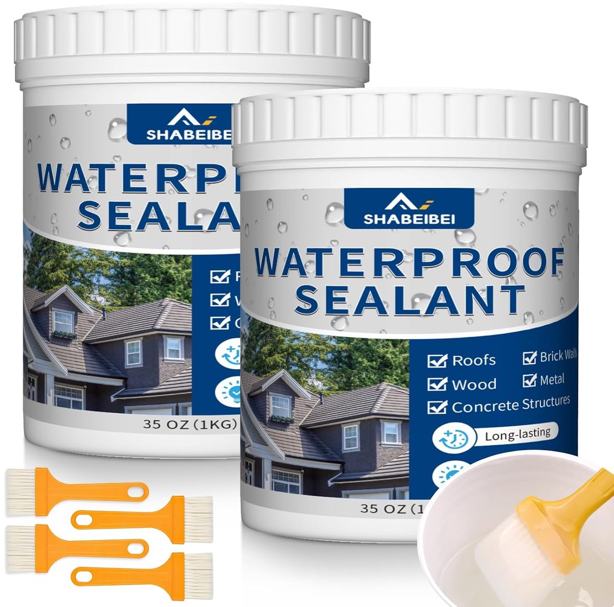 Waterproof sealant 2kg, crystalline transparent coating, waterproof glue for leakage, suitable for wood, concrete - ShopVlot