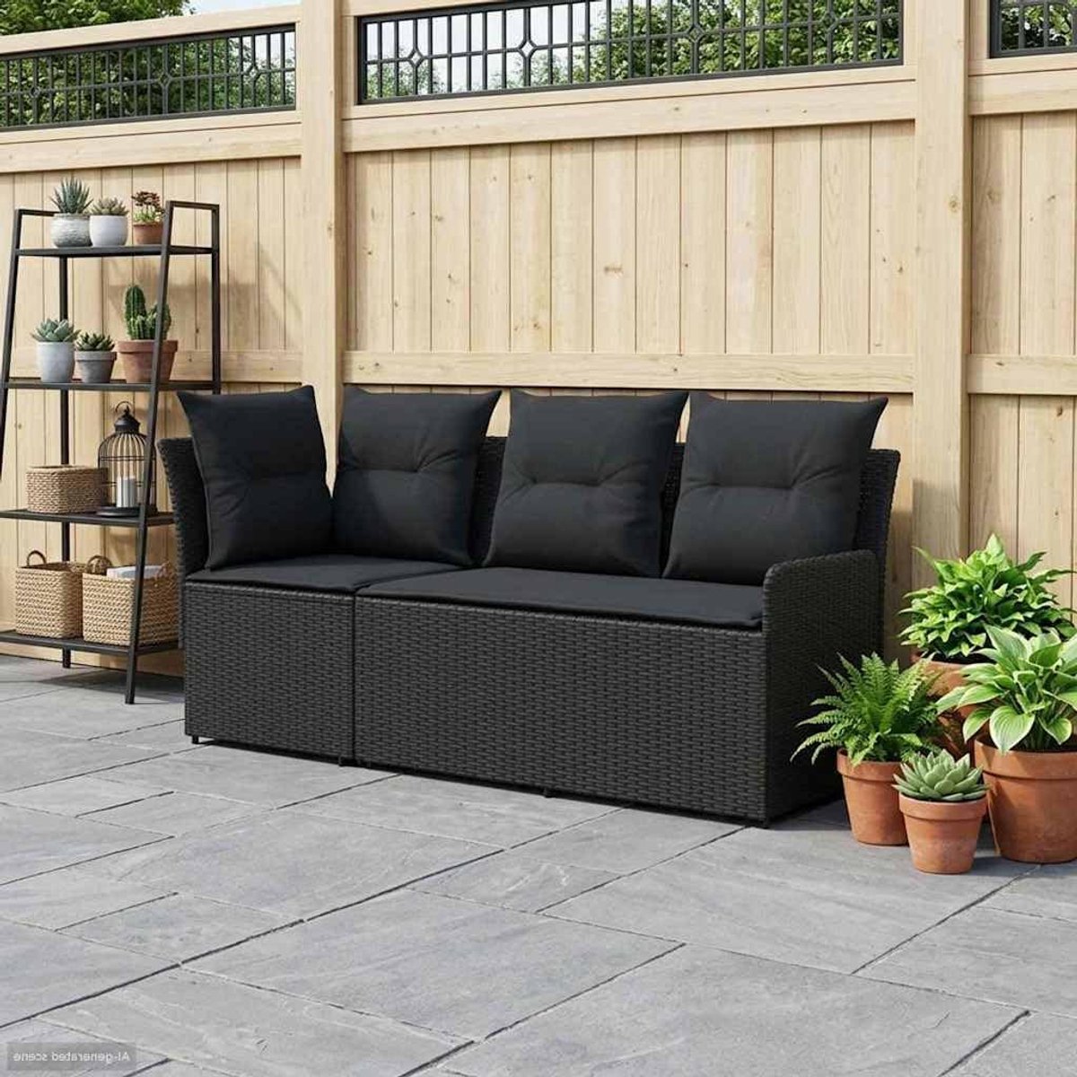 Tuinfauteuils met hoekbank - Outdoor zitgroep loungebank - Ontspannen in de tuin - Weerbestendig polyrotan