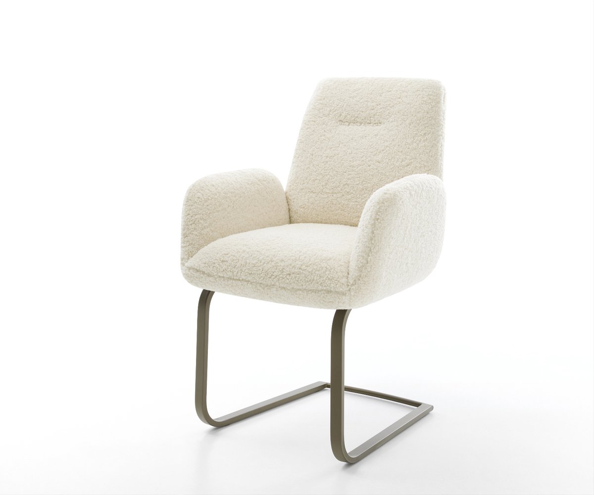 Sledestoel Zoa-Flex sledemodel vlak afwerking met titanium teddy beige pocketveer kern