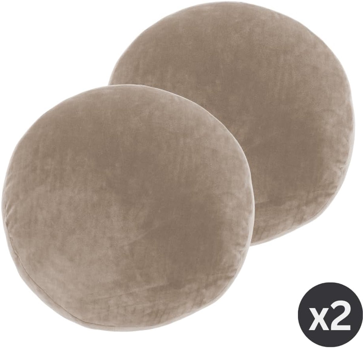 Tiseco Home Studio - Cushion (filled) MARSHMALLOW - polyester - teddy filling - super soft - Dia 40 cm - Taupe - ShopVlot
