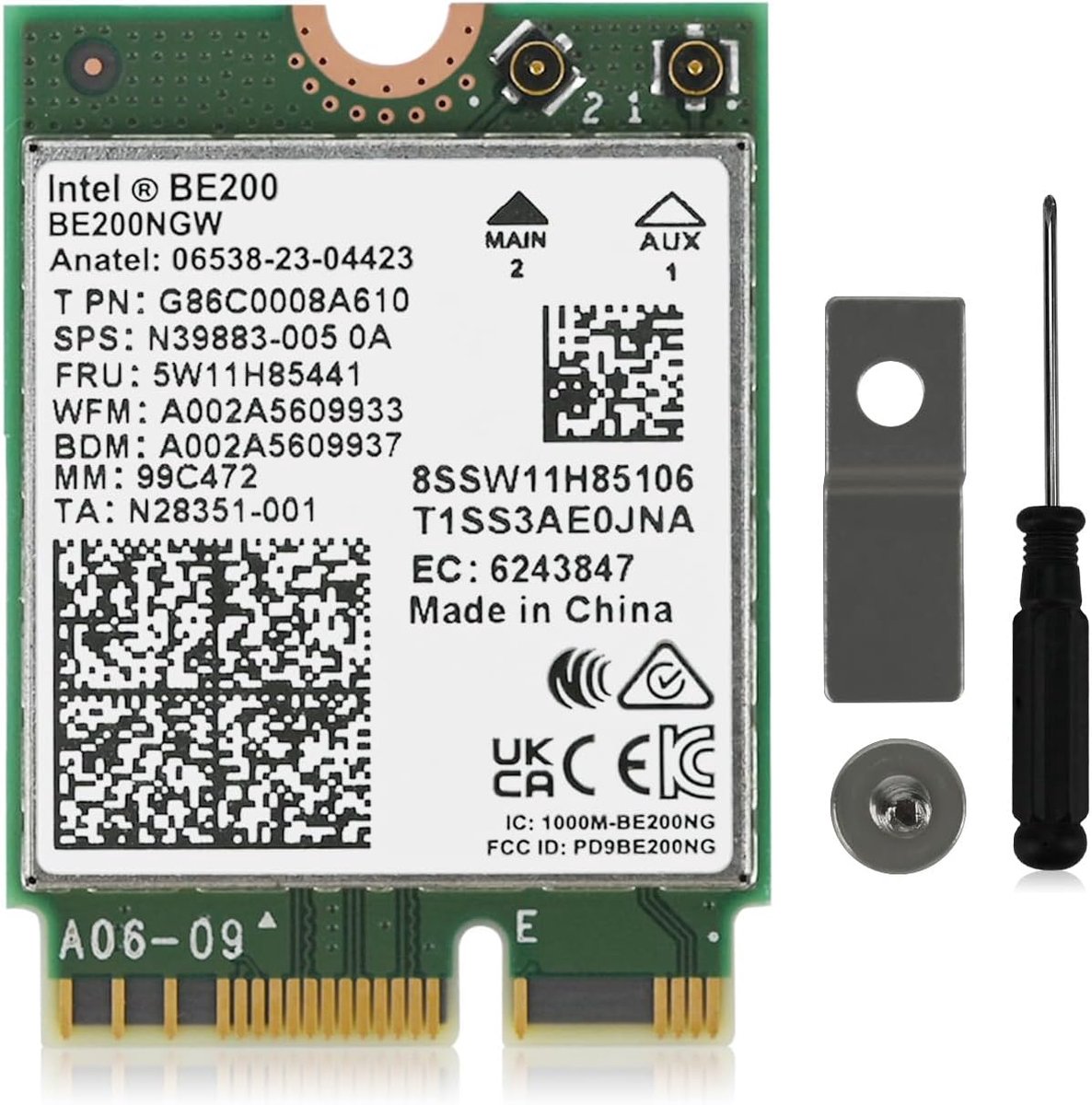 Intel BE200 NGW Wireless WiFi Card, 5800Mbps M.2/NGFF Wireless Card, Bluetooth 5.4, Tri-Band 2.4/5/6GHz, Network - ShopVlot