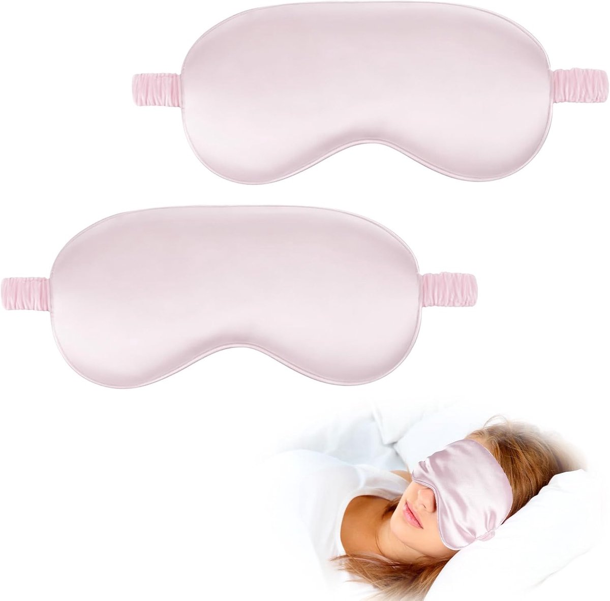 2 stuks zijden slaapmasker voor dames, zachte zijden oogmasker - ShopVlot