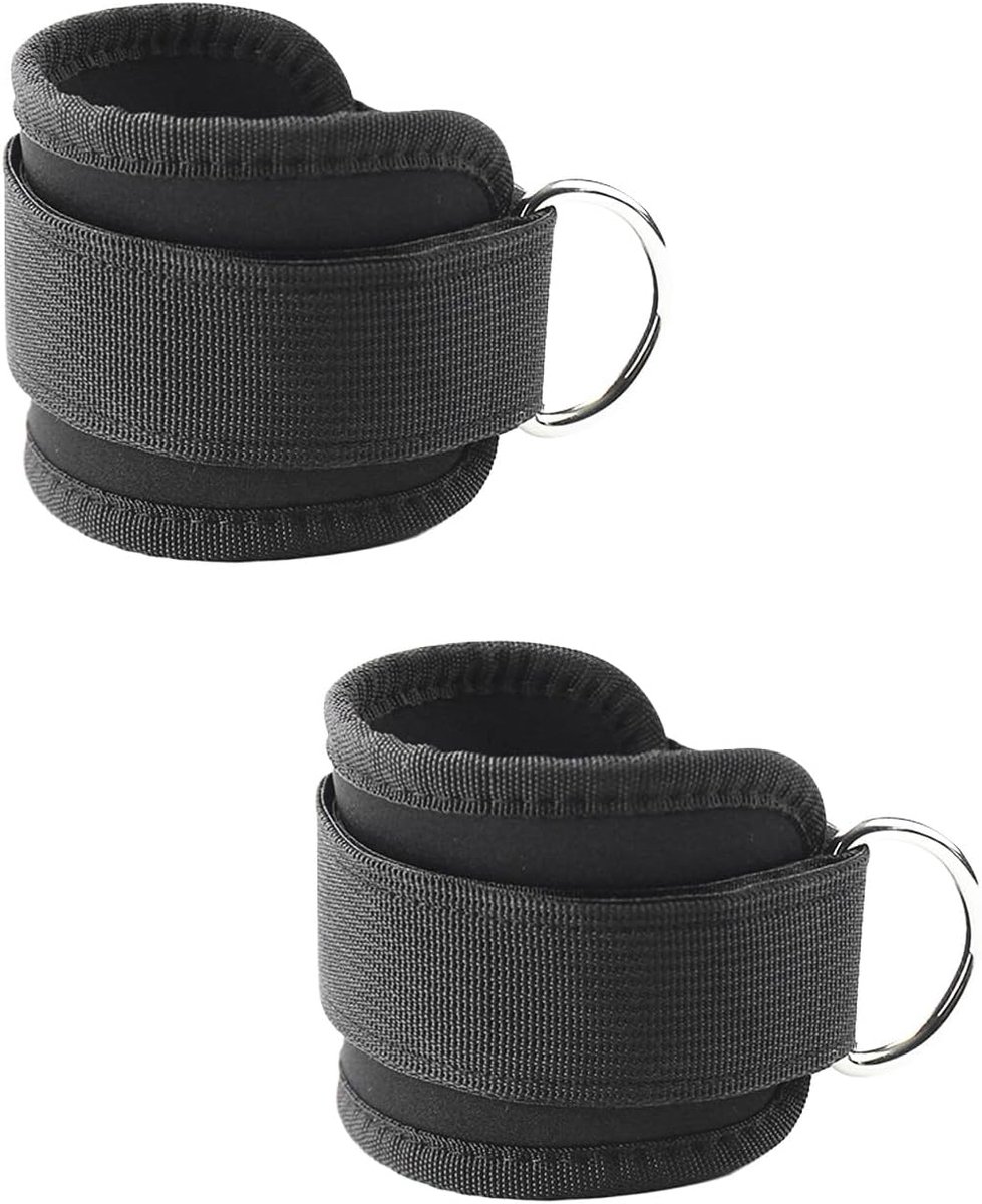2 fitnessweerstandsbanden met kabelgrepen, verstelbare voetriemen, veelzijdige accessoires voor de sportschool en - ShopVlot