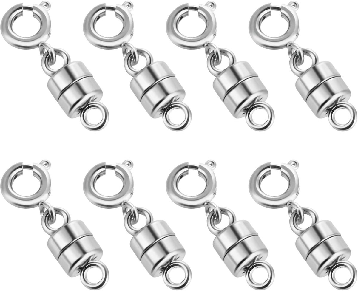 8 Pack Silver Magnetic Chain Clasps and Bracelets Closure Connector - ShopVlot