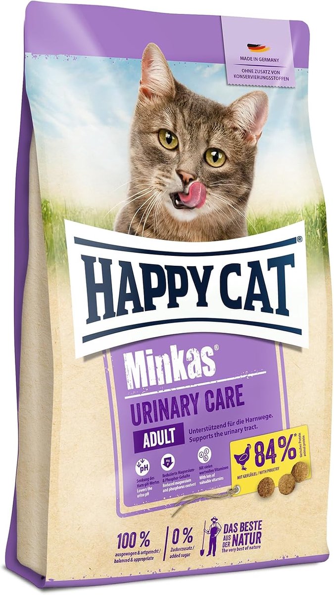 Happy Cat 70375 - Happy Cat Minkas Urinary Care Poultry - Dry Food for Adult Cats - 10 kg Capacity - ShopVlot