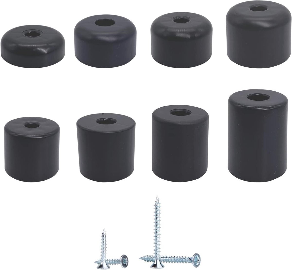 Marcopol (Pack of 4 pieces) Black furniture legs, height 45 mm, round Ø 50 mm furniture legs, material plastic - ShopVlot