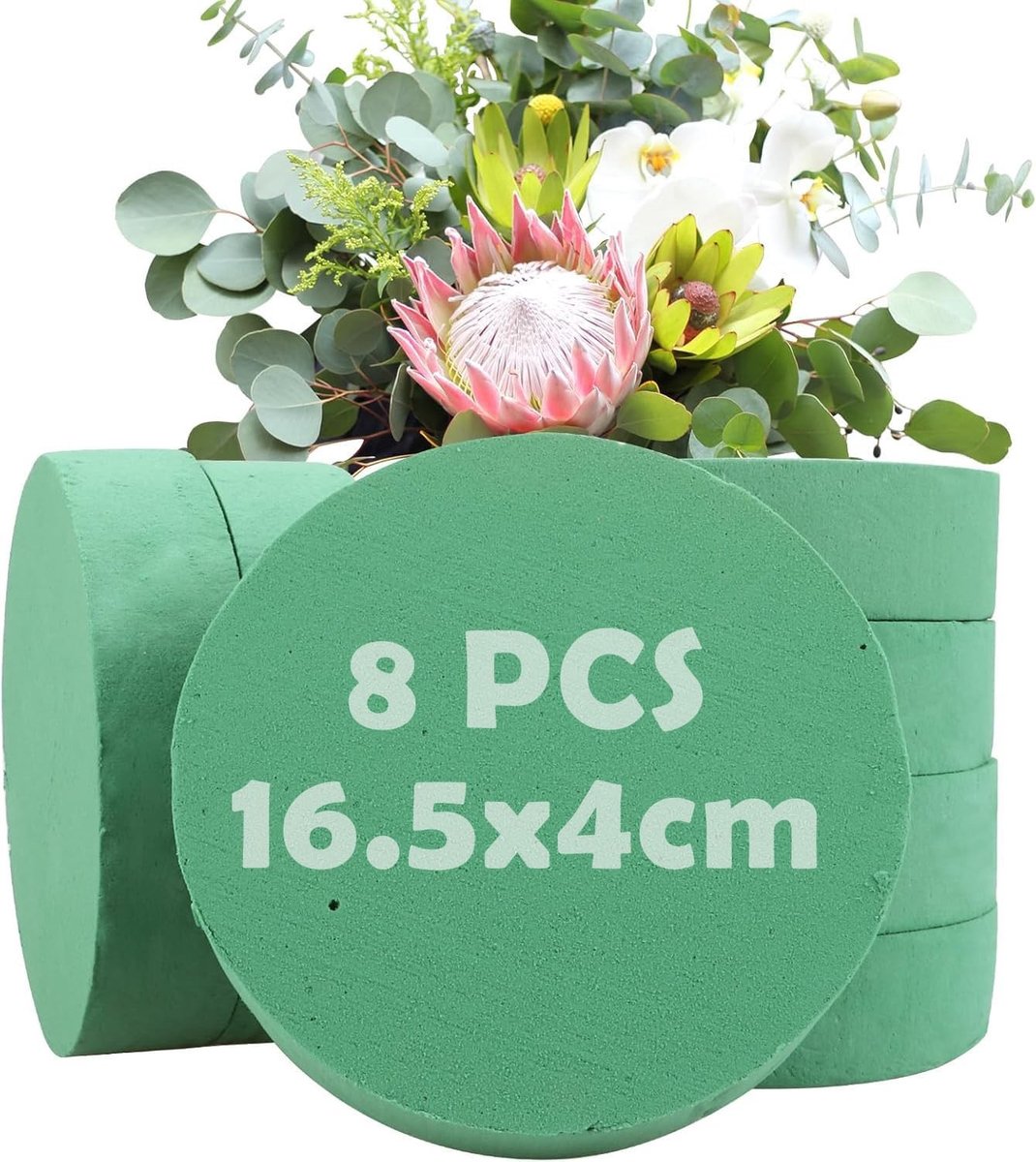 Solidchoice - Set van 16 Groene Bloemen Foam voor Creatief Gebruik