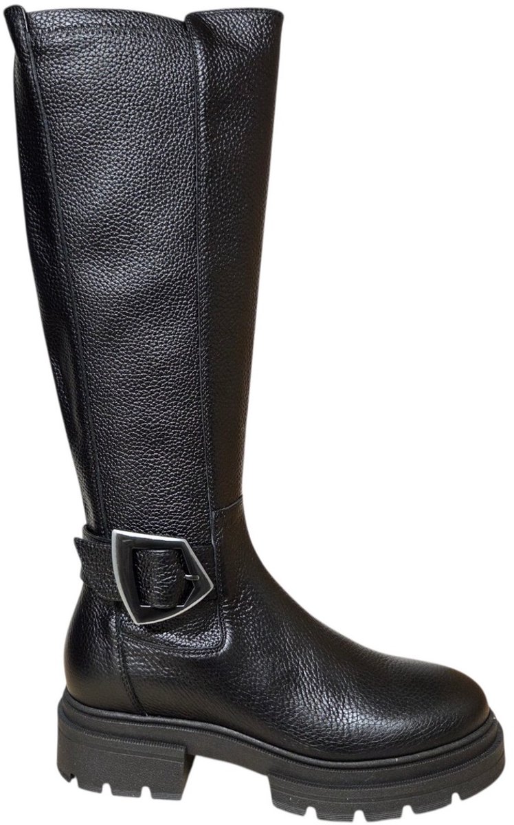 DL Sport 7203 964 02 Dollaro Nero Lange Laarzen Zwart Stretch Leer Dames - Zwart - 40