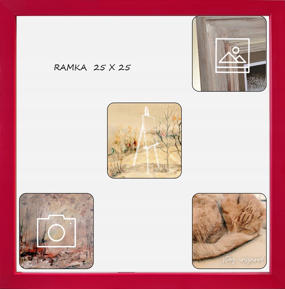 Klaar Fotolijst Hout Rood 25x25 cm