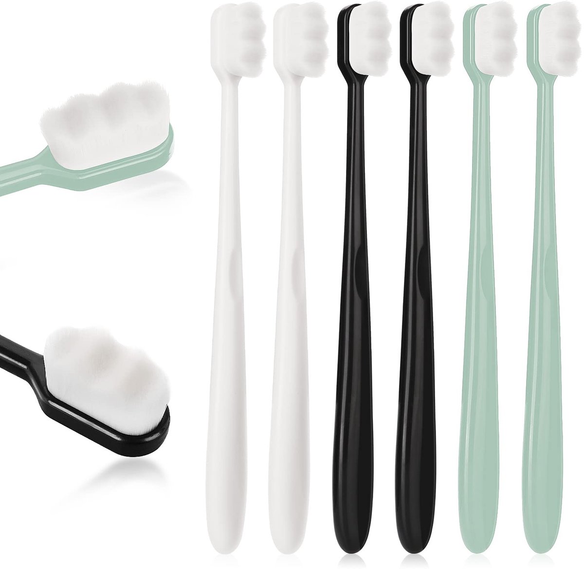 Solidchoice - Set van 6 Extra Zachte Tandenborstels voor Gevoelige Tandvlees