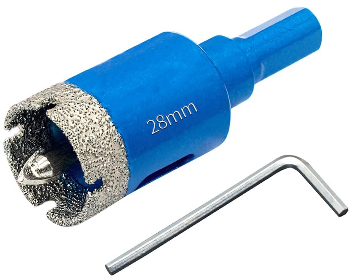 Diamantboor met centreergeleiding - professionele diamantgatenzaag voor tegels - porselein - glas - marmer en keramiek (28mm)