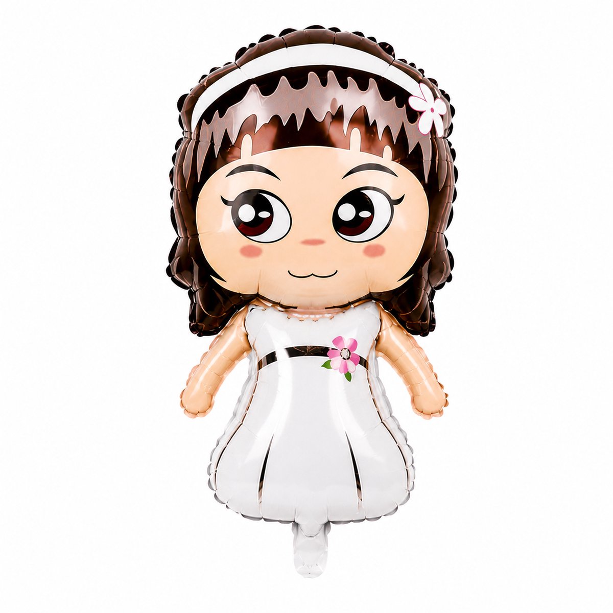 Fienosa Bruid Ballonnen – 1 Folieballon Bruid – 76 x 45 cm – Bruiloft Versiering – Bride Ballon met Lint