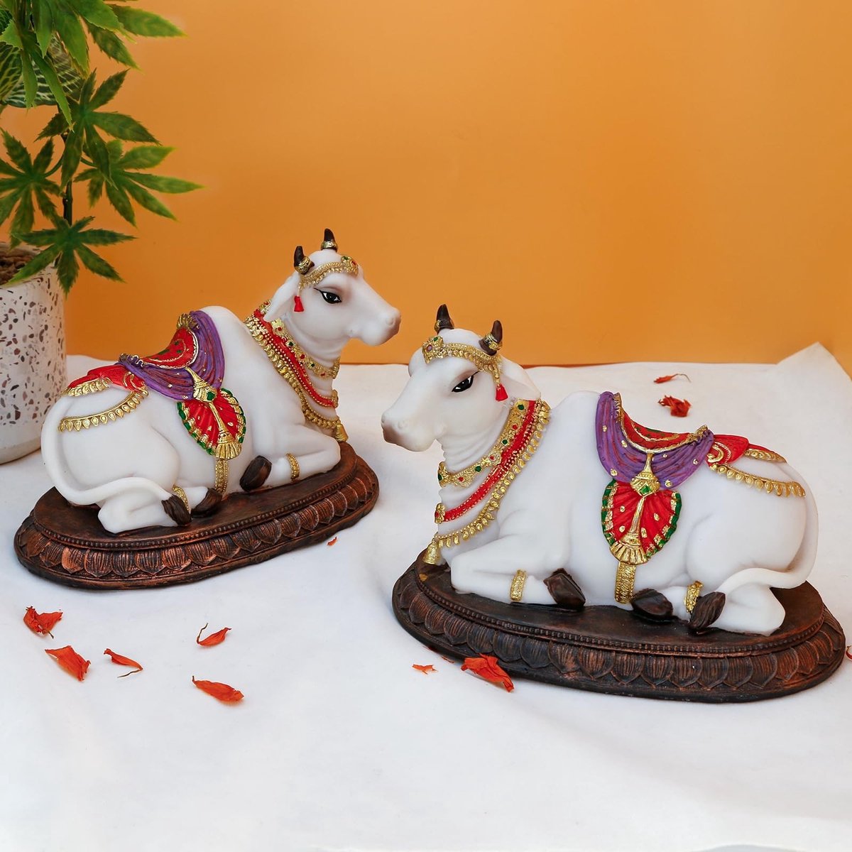 Solidchoice - Hindu Nandi Beeldjes Set van 2